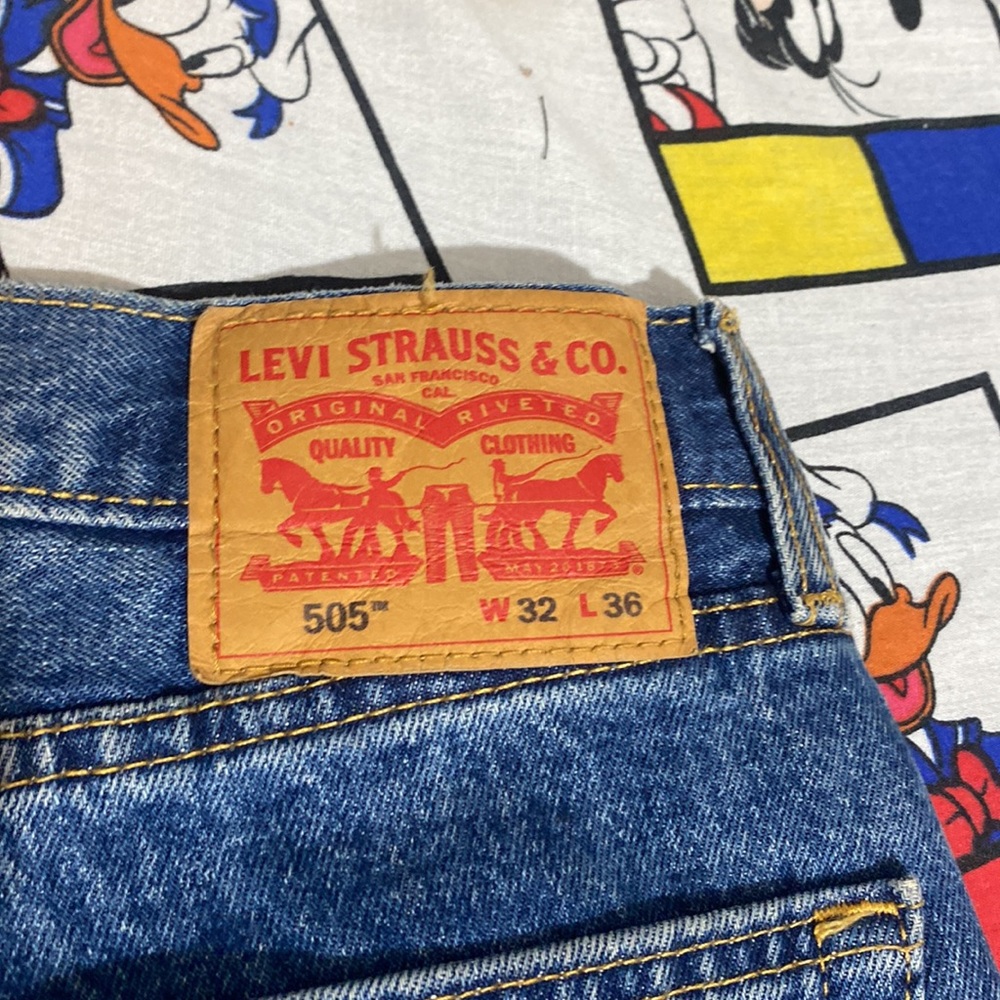 Custom 1/1 505 Levi’s “Metal Double Knee Flare” Jeans - Picture 6 of 15